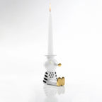 Candelabro Pinocchietto Blanco, Negro y Oro