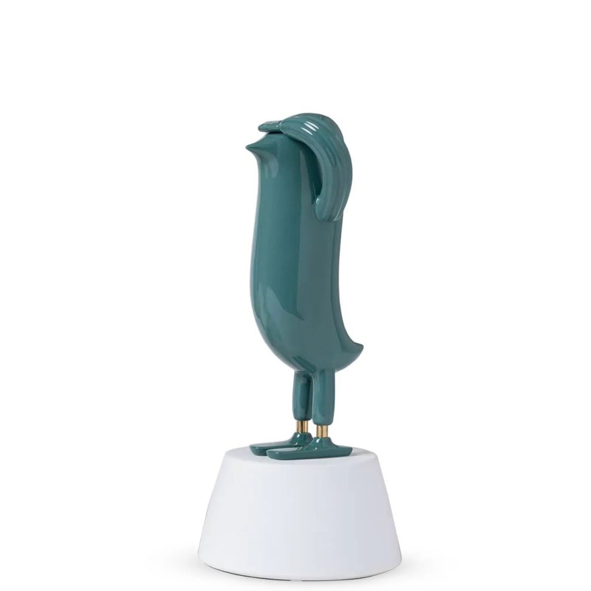 Mini Hopebird Verde Azulado con Base Blanca Satinada