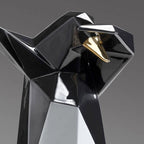 Esculltura Dab Pinguino Negro, Blanco y Oro Glossy