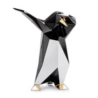 Esculltura Dab Pinguino Negro, Blanco y Oro Glossy