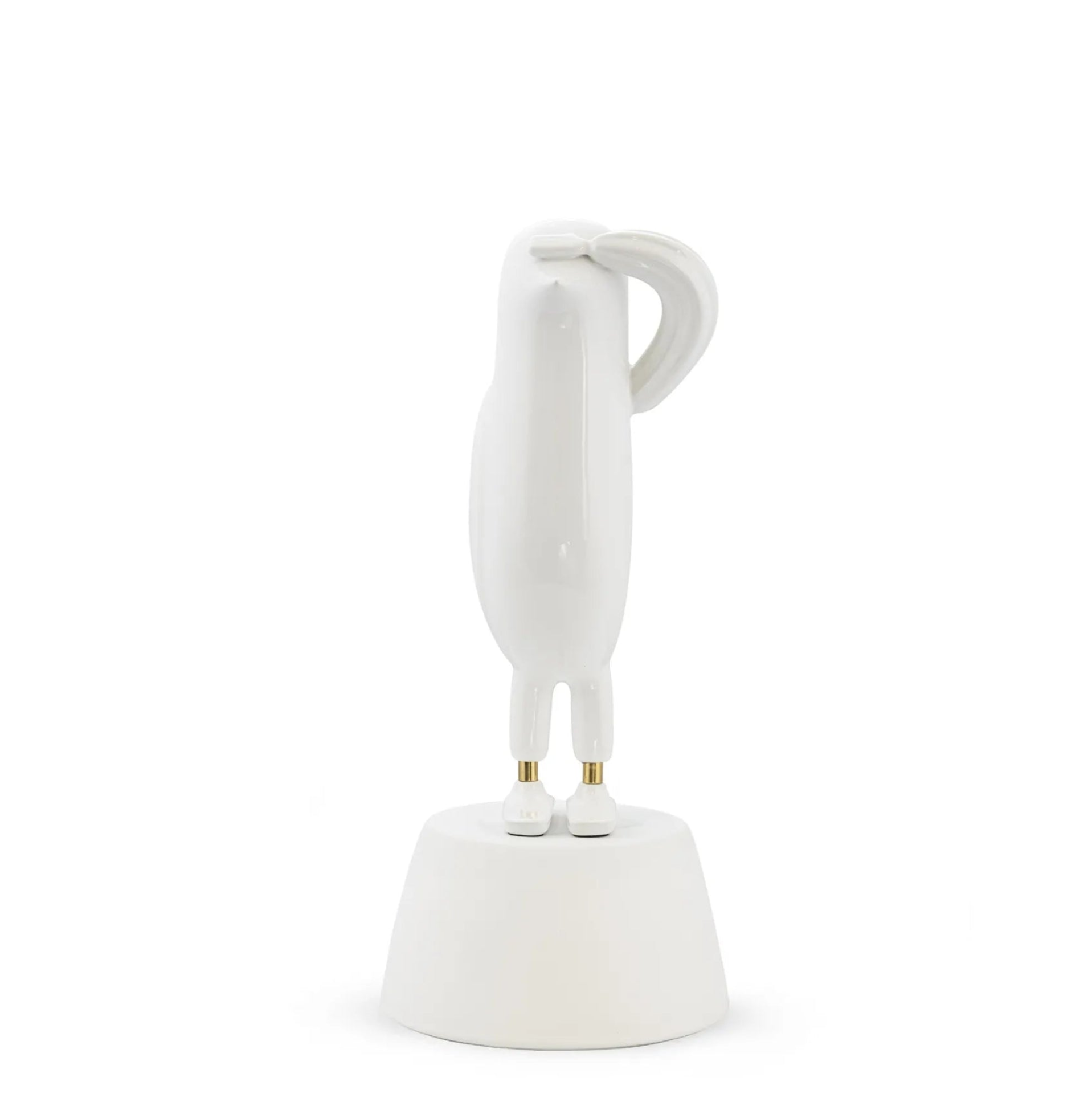 Mini Hopebird Blanco con Base Blanca Satinada