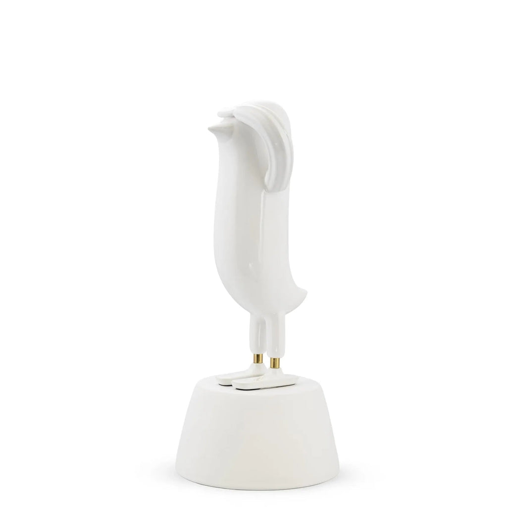 Mini Hopebird Blanco con Base Blanca Satinada