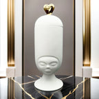 Jarrón Clara Sister Blanco con corazón Oro Rosa