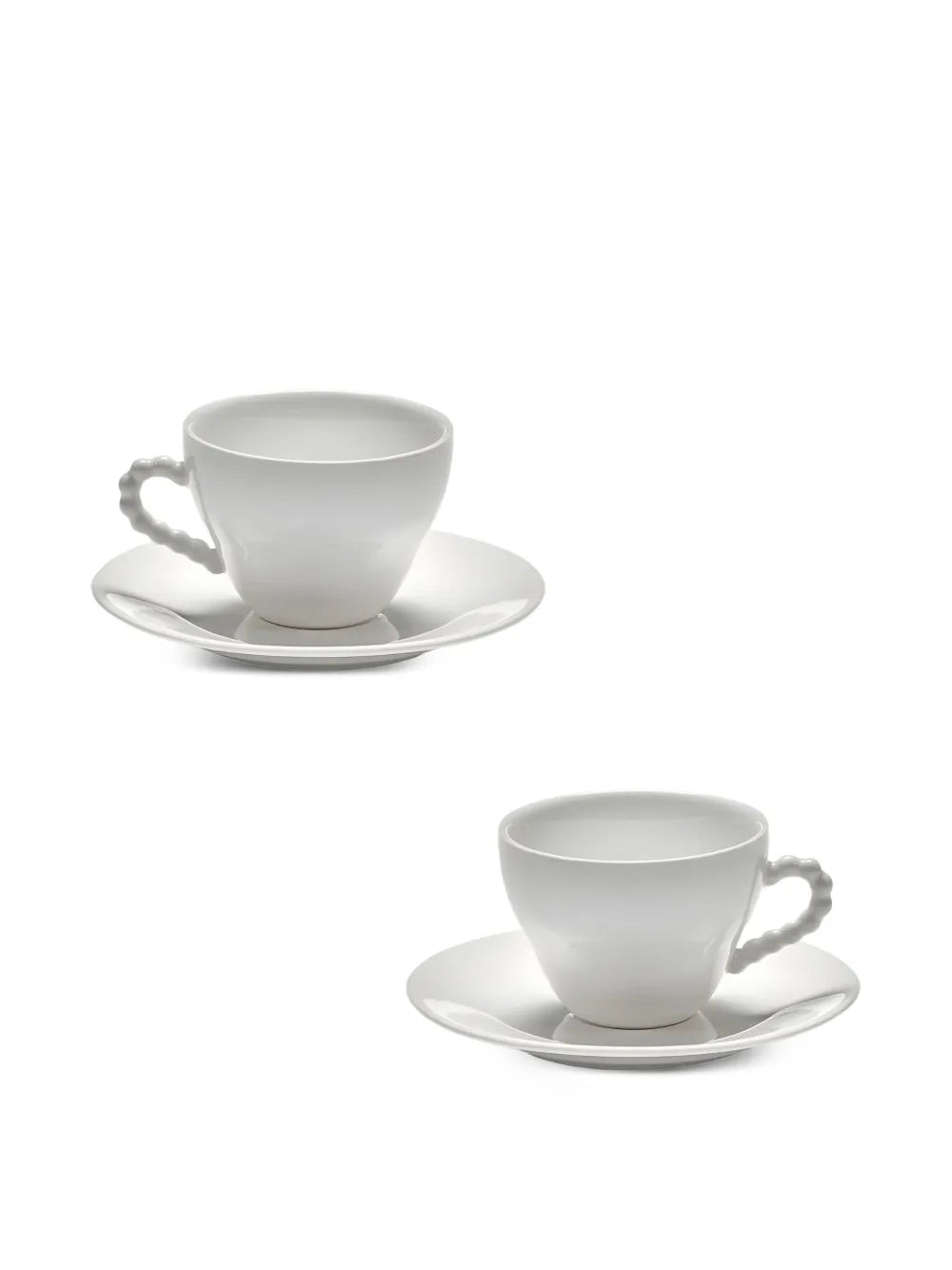 Taza y plato Blanco Perla Set x 4