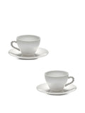 Taza y plato Blanco Perla Set x 4