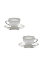 Taza y plato Blanco Perla Set x 4