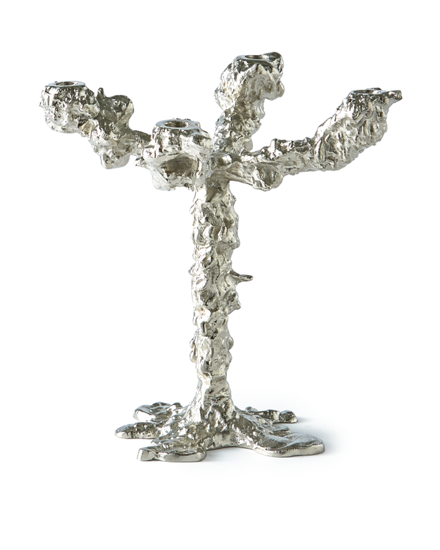 Candelabro Drip Holder 4 brazos - Plateado