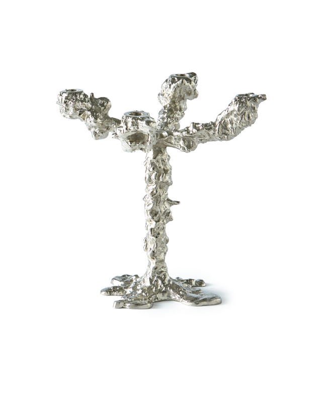 Candelabro Drip Holder 4 brazos - Plateado