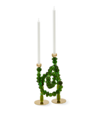 Candelabro Perlas Verde Oscuro