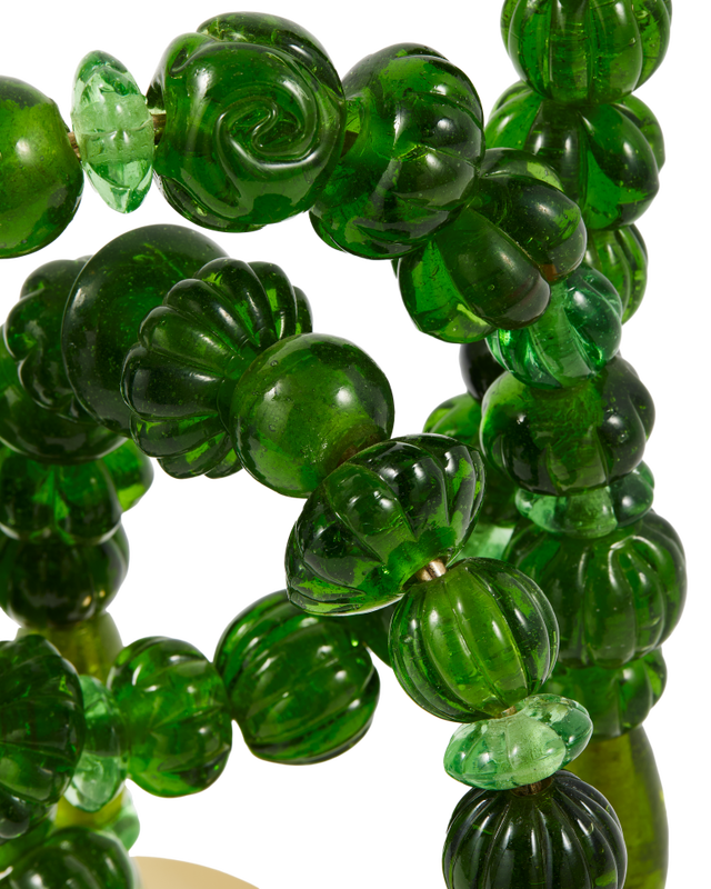 Candelabro Perlas Verde Oscuro