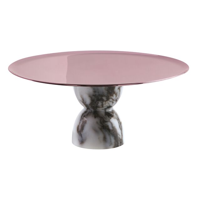 Portacake Madame Rose Gold y Marmol Blanco