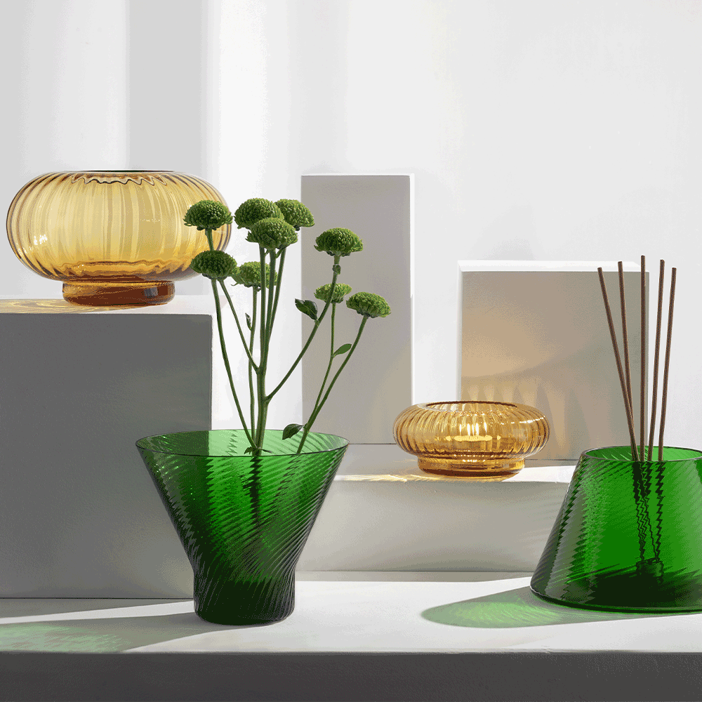 Jarron Issey set 5  Verde Ambar