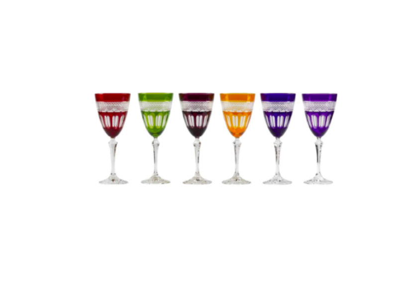 Juego de 6 copas de vino Mireille, colores surtidos