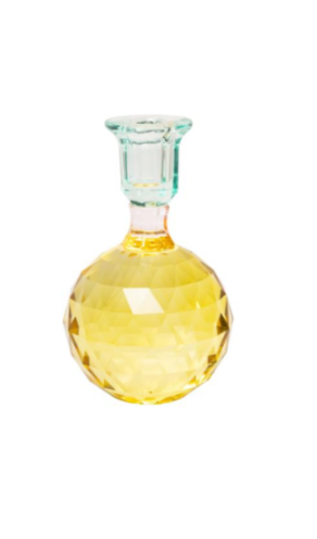 Candelabro de Cristal Amarillo, Rosado, Menta