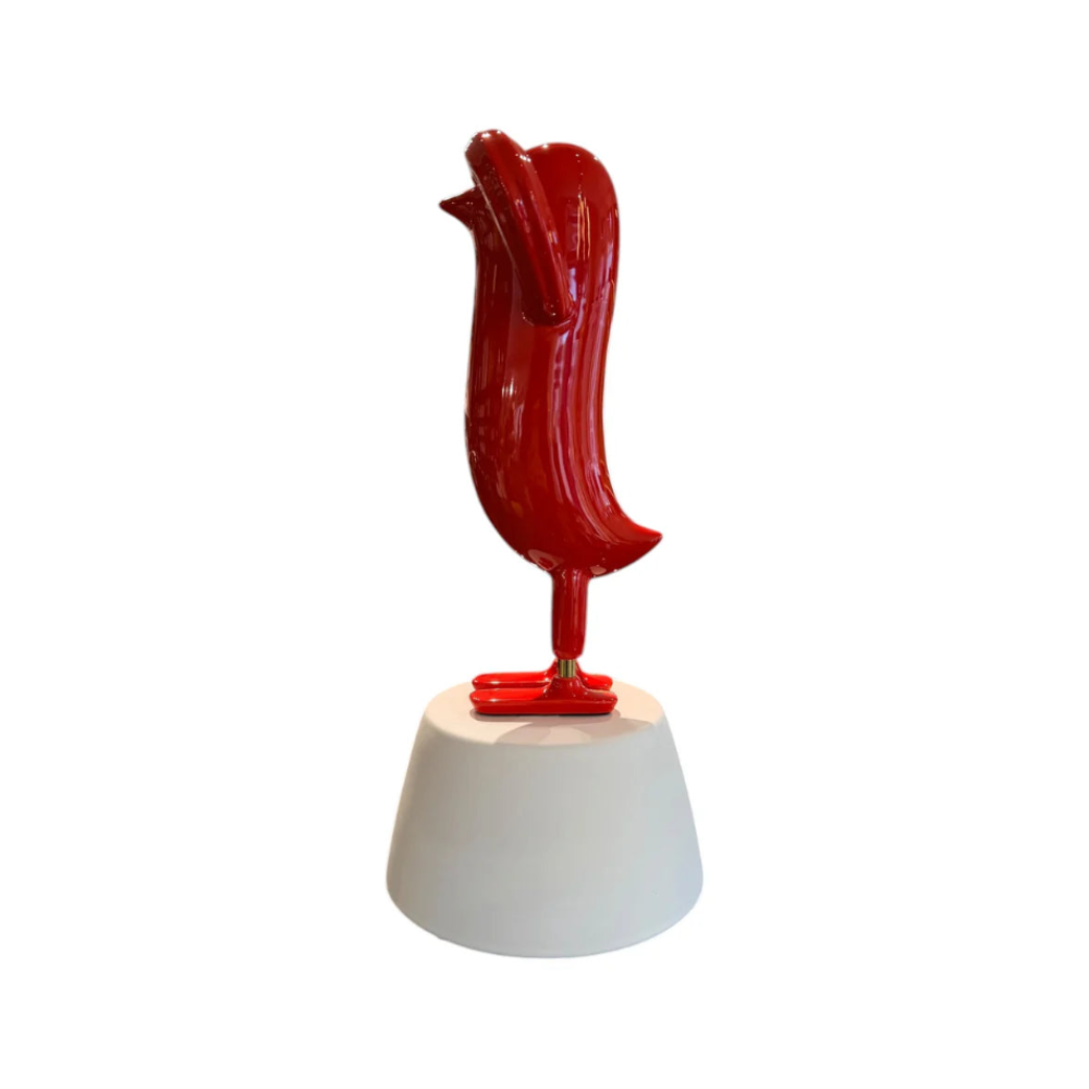 Mini Hopebird Rojo Rubi con Base Blanca Satinada