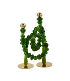 Candelabro Perlas Verde Oscuro