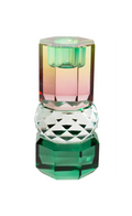 Candelabro de Cristal Verde Turquesa, Menta light, Rosa