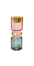 Candelabro de Cristal Verde, Naranja, Rosa