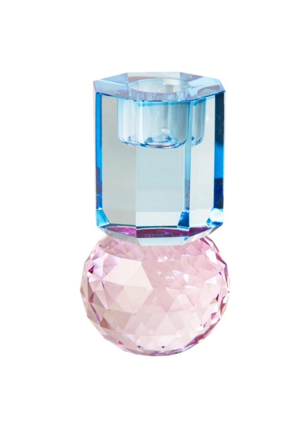 Candelabro de Cristal Violeta, Celeste