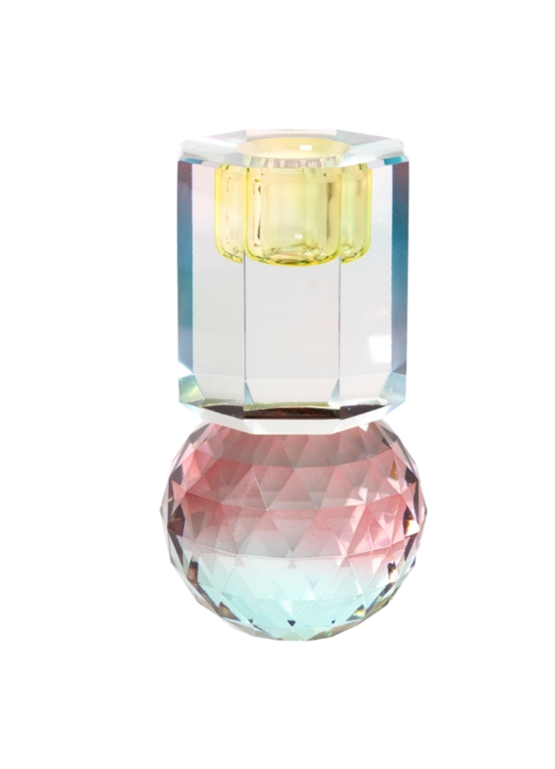 Candelabro de Cristal Rosado, Clear