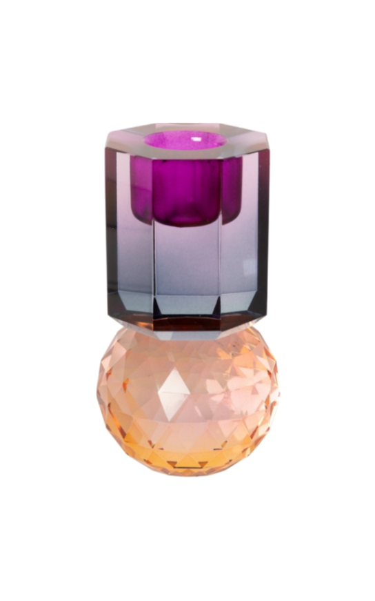 Candelabro de Cristal Naranja Light, Violeta