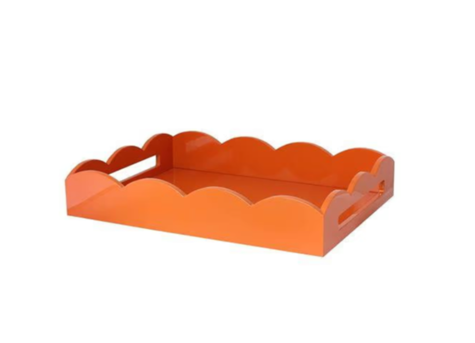Bandeja Scallop Naranja Rectangular M