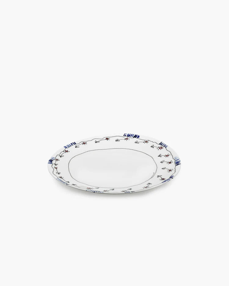 Platos de Desayuno S Anemone Milk Midnight Flowers set 4