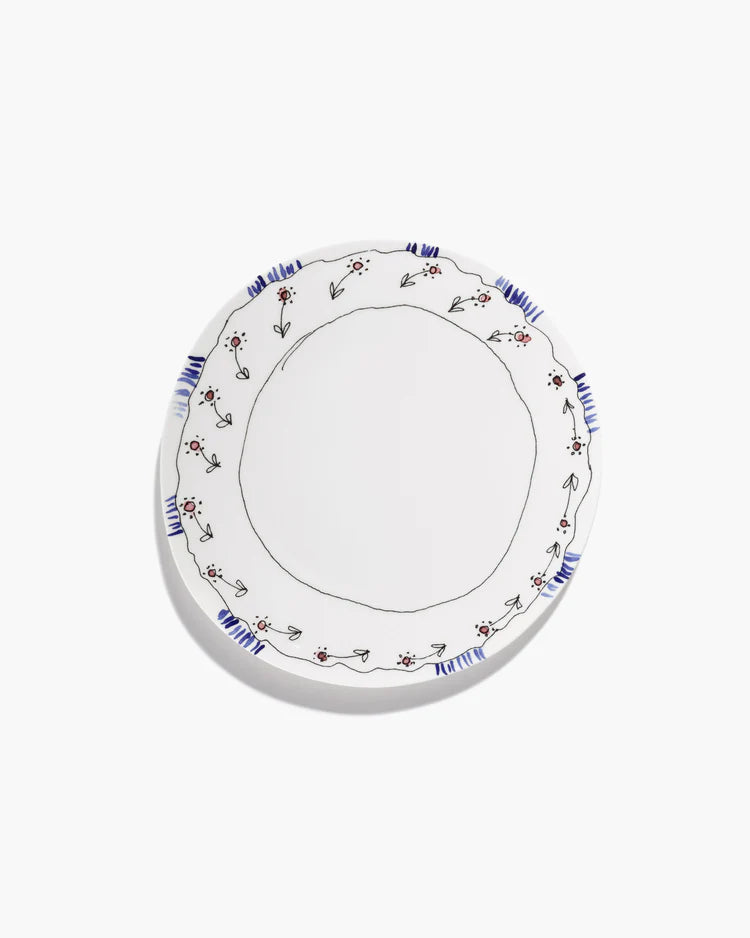 Platos de Desayuno S Anemone Milk Midnight Flowers set 4