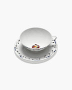 Tazas de Té con Platillo Anemone Leche Midnight Flowers set 6