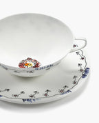 Tazas de Té con Platillo Anemone Leche Midnight Flowers set 6