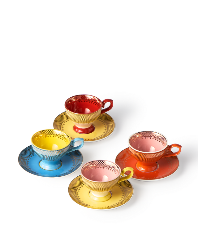 Tazas de Espresso Multicolor Grandma set 4