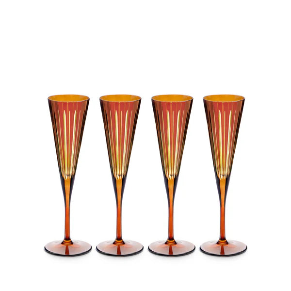 Copas de champán Prism ámbar (juego de 4)