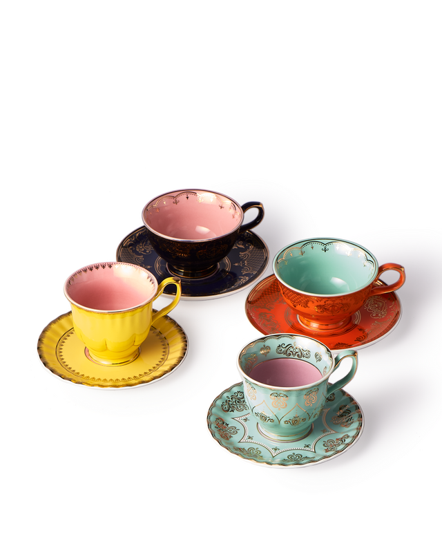 Tazas de Té Grandpa set 4 Multicolor