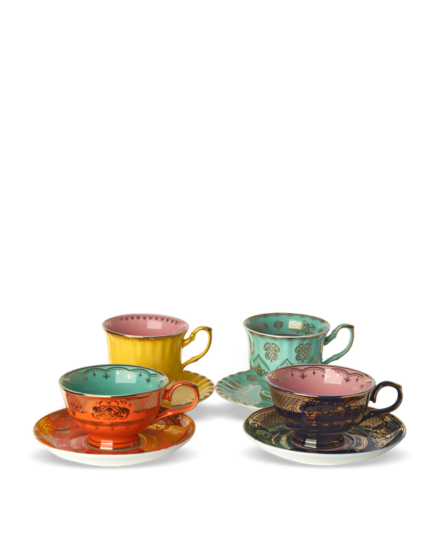 Tazas de Té Grandpa set 4 Multicolor