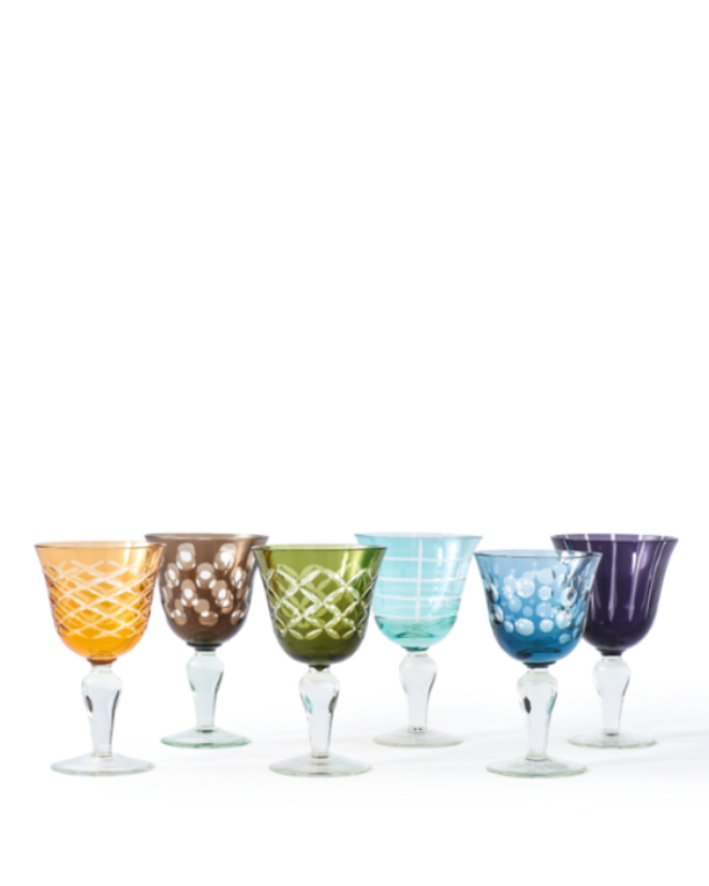 Copas de vino Cuttings Multicolor set 6