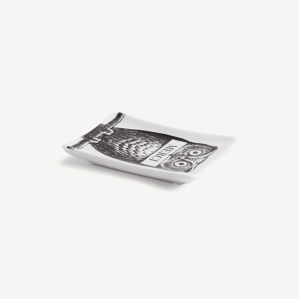 Bandeja Rectangular Búho Merci negro/blanco