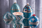 Vela Bois de Russie Huevo Perla Escamas Azul