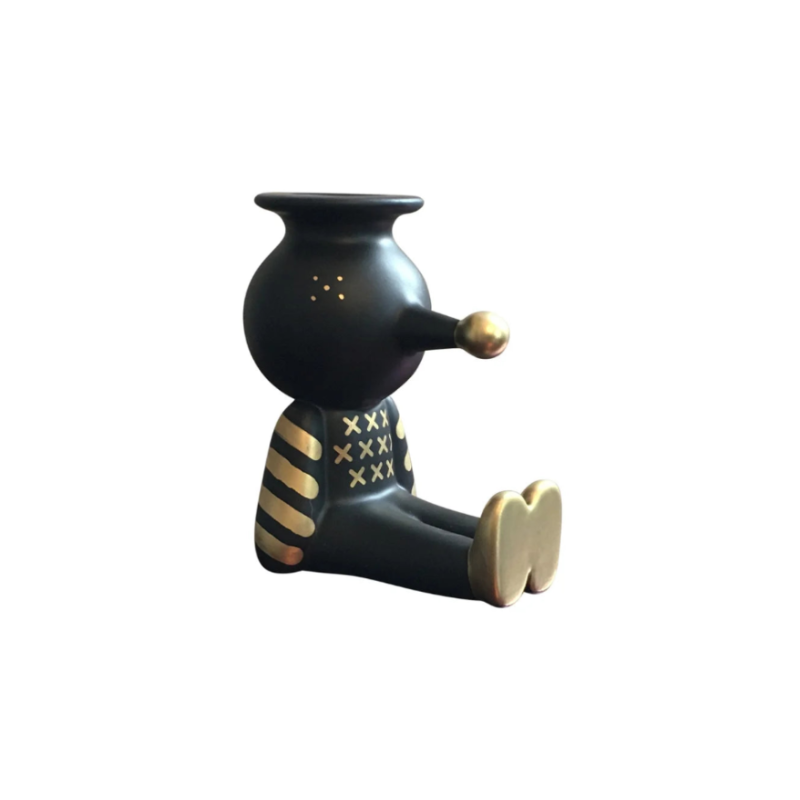 Candelabro Pinocchietto Negro/Oro Glossy