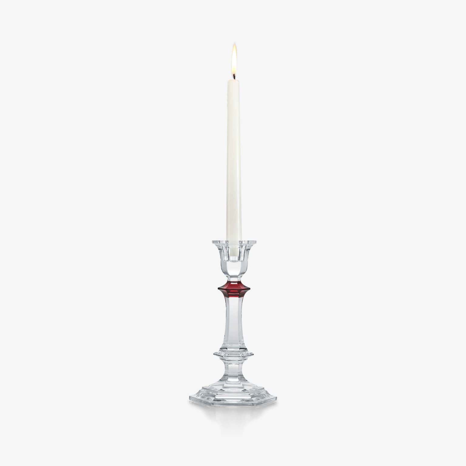 Candelabro Harcourt Rojo y Cristal